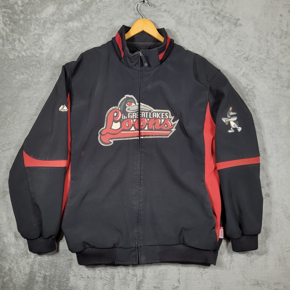 Majestic Jacket Mens 3XL Black Great Lakes Loons Therma Base Full Zip MiLB